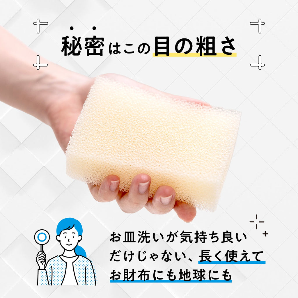 太陽油脂 - 【2件裝】日本製 PAX NATURON 天然速乾廚房海棉 顏色隨機 - 平行進口
