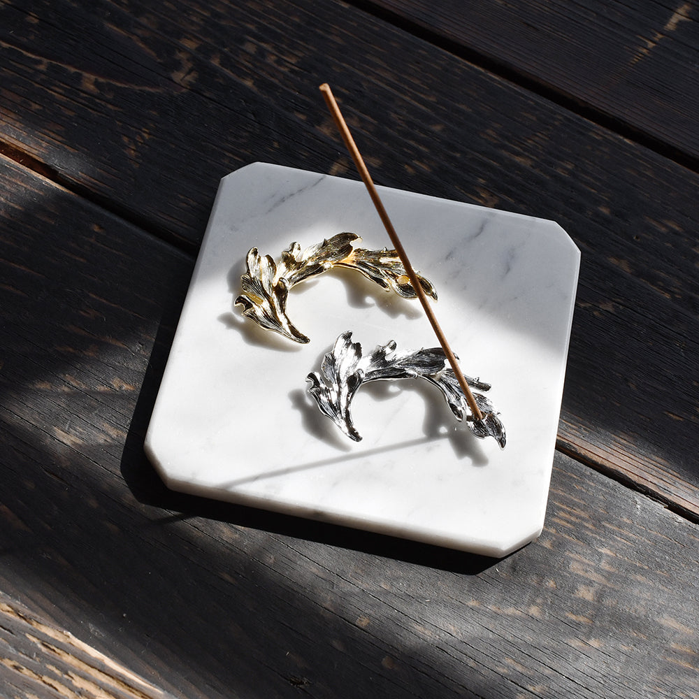 悠々庵 - 日本手工製香立｜古董胸針葉子｜兩色可選 - 平行進口