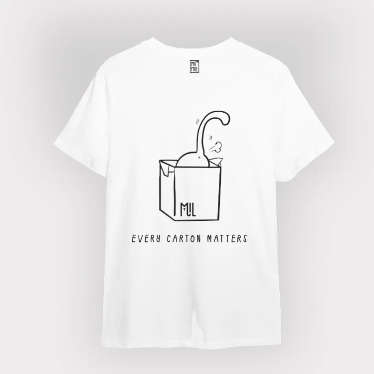Mil Mill 喵坊 - 預訂｜喵坊Tee (紙箱喵喵款 - 白色)