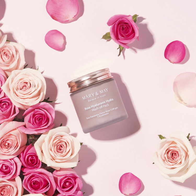 Mary & May - Rose Hyaluronic Hydra Wash off Pack 大馬士革玫瑰 + 無花果補濕抗氧泥膜｜Vegan 純素配方 125g