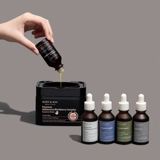 Mary & May - 純素藍莓複合物精華液面膜 20片 | Vegan 純素配方 - 平行進口