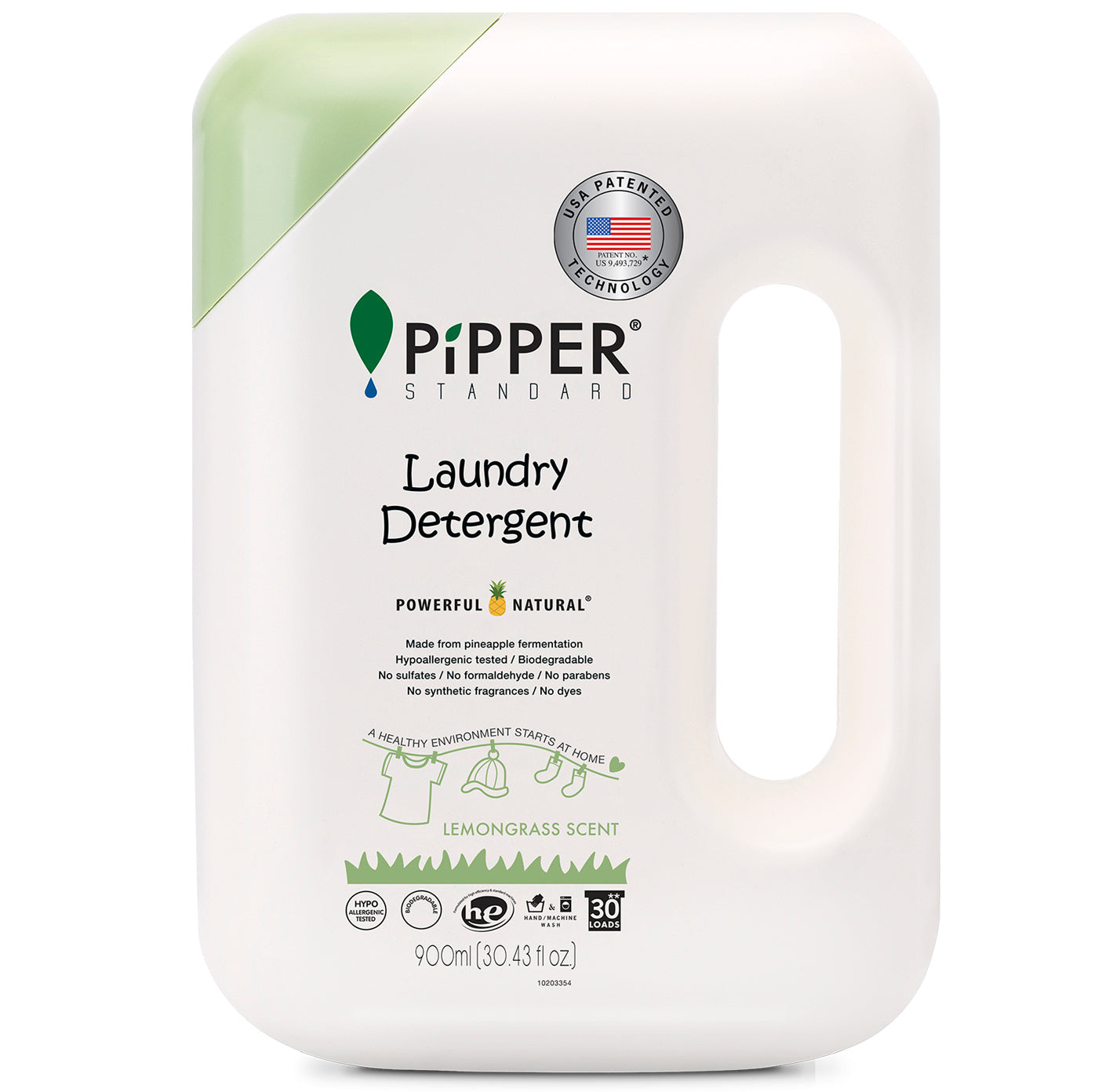 PiPPER Standard - 天然菠蘿酵素 洗衣液 900ml | 檸檬草香