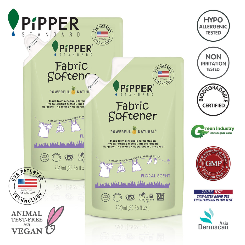 PiPPER Standard -【2包】衣物柔順劑補充裝 750ml｜花香