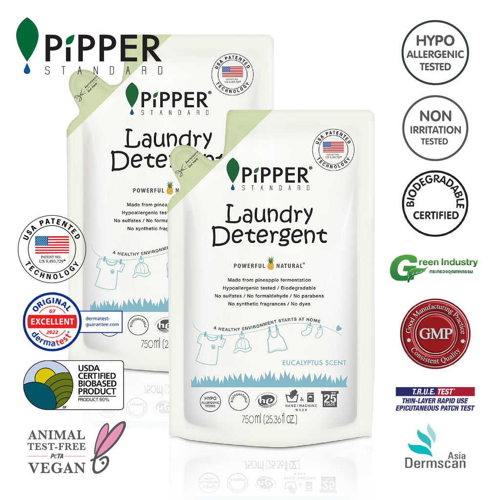 PiPPER Standard -【2包】天然洗衣液補充裝 750ml｜尤加利葉香