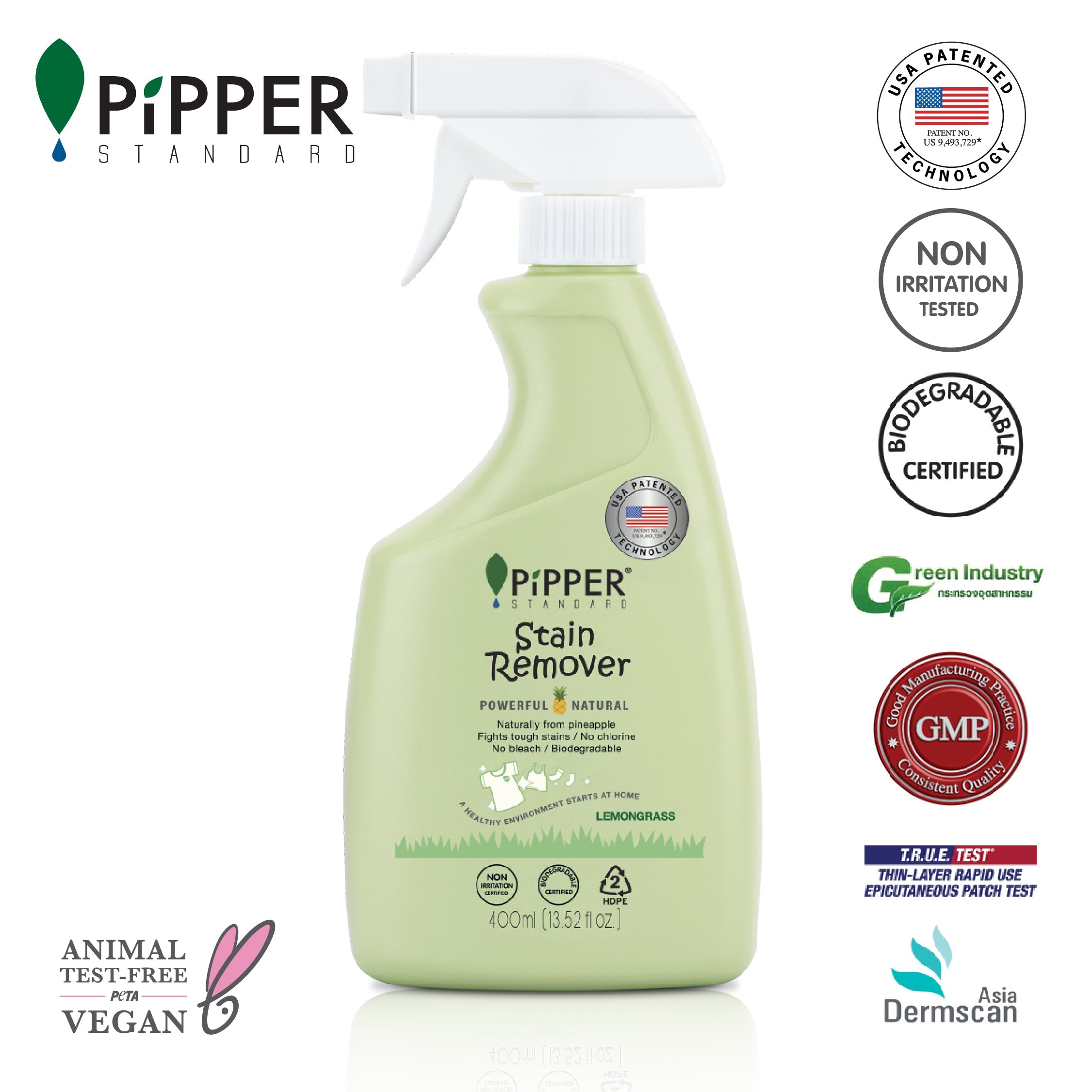 PiPPER Standard - 鳳梨酵素萬用去霉去漬劑 400ml｜檸檬草香