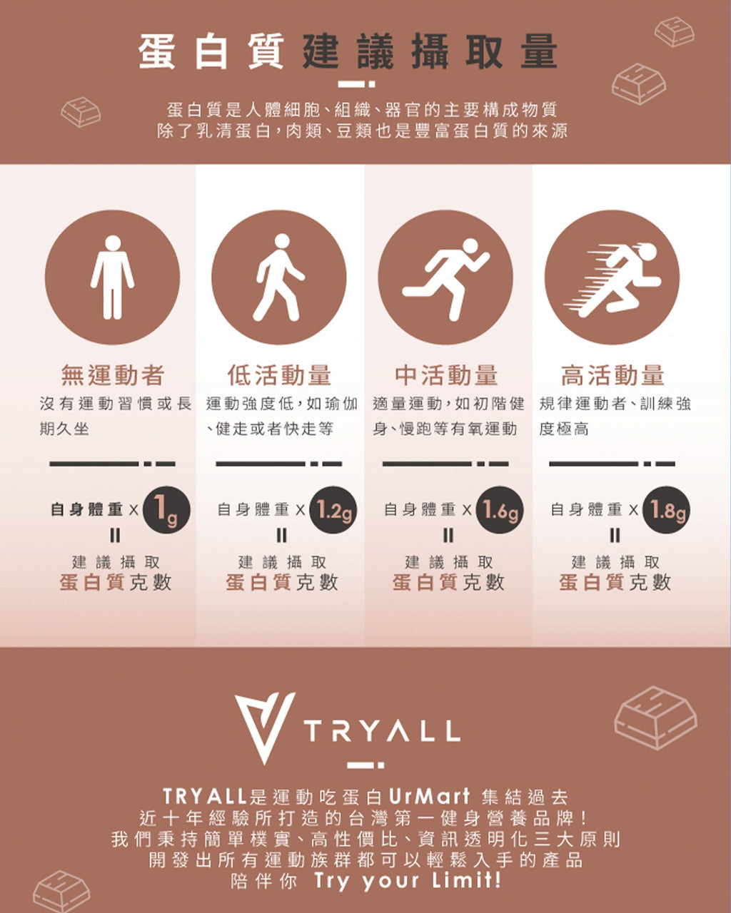 TRYALL -【10包裝】機能植物蛋白飲｜輕輕活力深可可奶｜30g/包