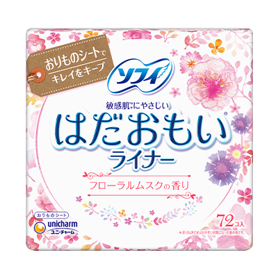 Unicharm - Sofy 敏感肌系列纖薄柔軟護墊 14cm 72枚｜花麝香｜敏感肌適用 - 平行進口