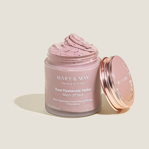 Mary & May - Rose Hyaluronic Hydra Wash off Pack 大馬士革玫瑰 + 無花果補濕抗氧泥膜｜Vegan 純素配方 125g